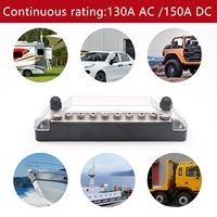 Barre omnibus marine 150A 12V, bloc de distribution d'alimentation 1/4 pouce, barre omnibus de batterie, bloc de bornes omnibus automobile