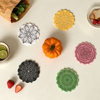 Moule en silicone DIY pour sous-verre rond, plateau Mandala floral, moule en résine époxy cristalline, moule de moulage pour plateau en résine UV, artisanat, décoration intérieure