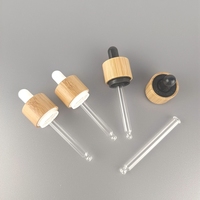 Flacon compte-gouttes en verre de 30 ml, flacon compte-gouttes résistant aux enfants de 1 oz, flacon d'huile essentielle bleu ambre avec compte-gouttes en bambou pour huile corporelle