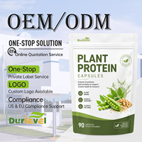 Capsules de protéines de pois, 90 unités par sachet, OEM ODM, marque privée, fournisseur exportateur personnalisé, qualité alimentaire, complément alimentaire pur, usage quotidien en vrac