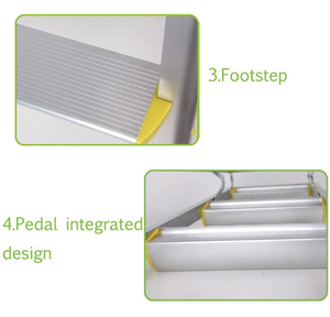Mini Escalera <span class=keywords><strong>de</strong></span> <span class=keywords><strong>Aluminio</strong></span> <span class=keywords><strong>de</strong></span> 4 Peldaños <span class=keywords><strong>para</strong></span> Dormitorio, Estilo Japonés, 100cm, Usada en el Hogar - Product Image 5