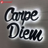 Letras de Canal LED con Retroiluminación Halo, Letrero Metálico 3D Personalizado, Logotipo de Alto Brillo para Marca Premium