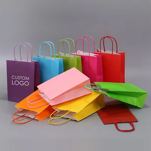 Bolsa de papel <span class=keywords><strong>kraft</strong></span> para llevar comida, embalaje para llevar comida con asa plana, diseño personalizado, tu logotipo, entrega en restaurante, color marrón - Product Image 1
