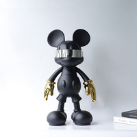 Populaire moderne Mickey dessin animé électrolytique résine artisanat ornements souris portant des lunettes Statue intérieur décoration de la maison