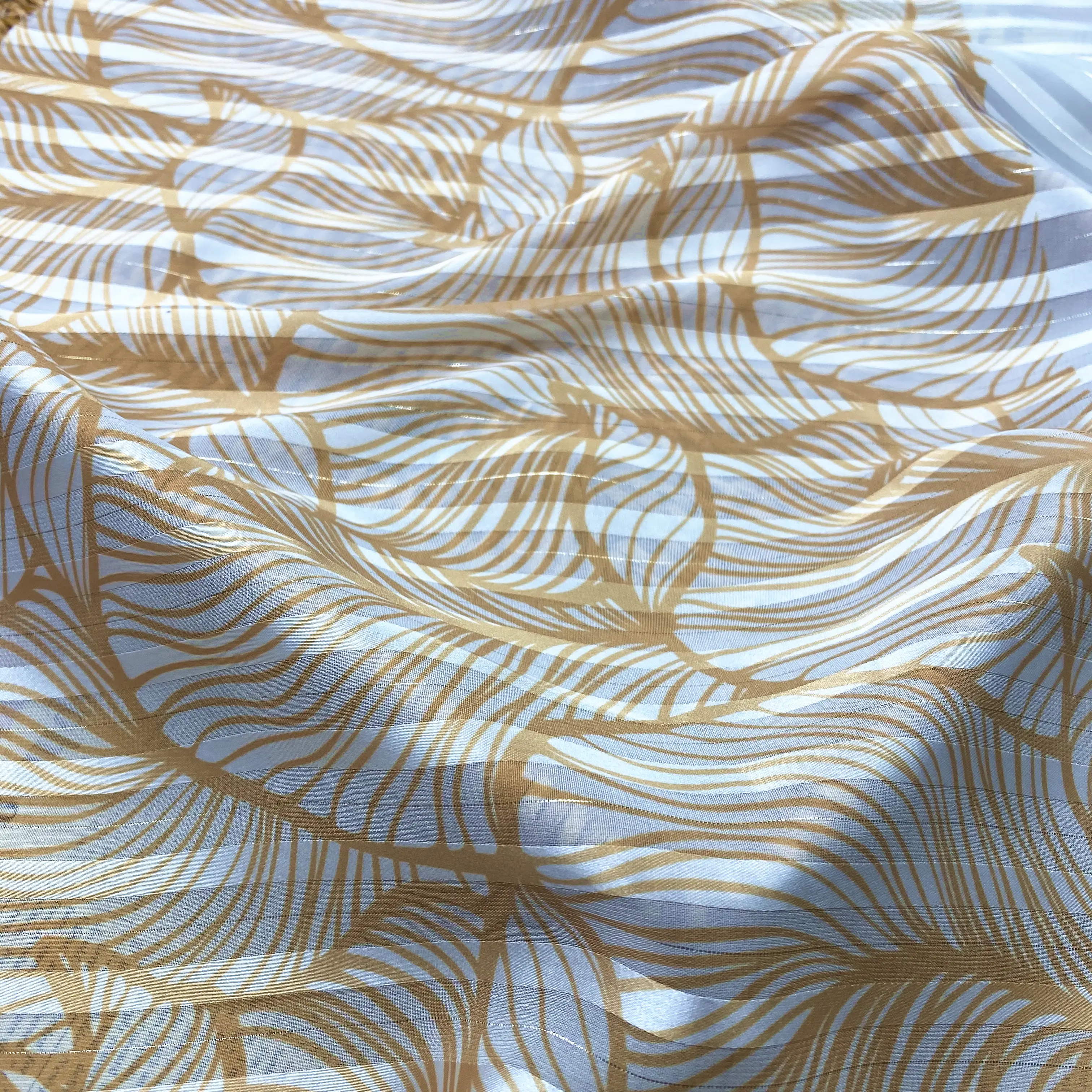 HIGH FASHION polyester woven LUXURY STRIPE CHIFFON PRINTED FABRIC FOR DRESS