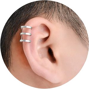 Mode de boucles <span class=keywords><strong>d</strong></span>'oreilles en acier inoxydable, sans Piercing, faux <span class=keywords><strong>Helix</strong></span>, boucles <span class=keywords><strong>d</strong></span>'oreilles à Clip, ajustables, en acier inoxydable, 1 paire - Product Image 2