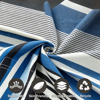 Ensemble de hamac portable à rayures bleues avec kit de suspension, capacité de 475 lb, pour la cour, les voyages et l'extérieur