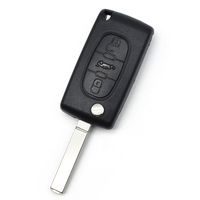 Coque de clé de voiture de remplacement haut de gamme pour télécommande sans clé, 3 boutons, lame HU83 non coupée, CE5032 avec rainure