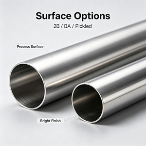 Tuyau en acier inoxydable 201 304 316, tube rond sans soudure, diamètre extérieur 20-630 mm, finition 2B, norme ASTM, longueur personnalisée disponible - Product Image 5
