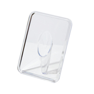 Vase à fleurs rectangulaire en acrylique, gris transparent, design minimaliste, pour présentation florale sur bureau, vase de table en plastique durable - Product Image 2
