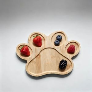 Cat Paw Shaped Acacia Wood <b>Tray</b> <b>Small</b> Solid Wood Serving <b>Tray</b> For Fruit And Snacks - Product Image 1