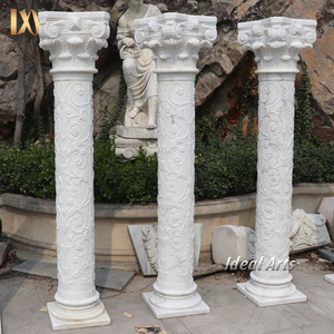 <span class=keywords><strong>Columnas</strong></span> <span class=keywords><strong>Griegas</strong></span> de Mármol Blanco Grandes Talladas a Mano, Pilares Clásicos Corintios para Decoración de Jardín Exterior y Villas - Product Image 4