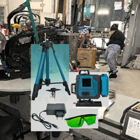 Niveau laser vert professionnel de qualité industrielle à 16 lignes avec auto-nivellement, alimenté par batterie au lithium, pour utilisation en extérieur, garantie 1 an