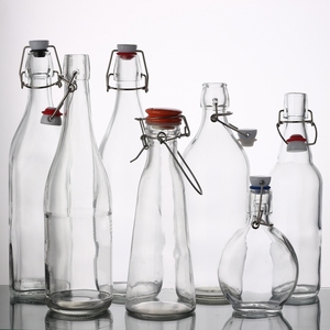 Hermétique bière jus de boisson de soude kombucha boissons gazeuses bouteilles en verre transparent avec plateau pivotant - Product Image 3
