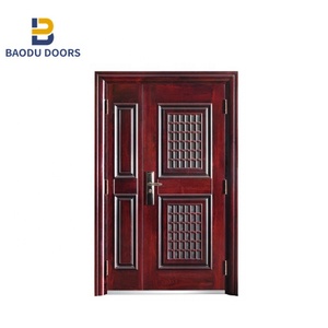 Puerta de acero de seguridad <span class=keywords><strong>Fot</strong></span> casas interior casa moderna puerta de entrada diseño doble puerta de seguridad de acero de alta calidad - Product Image 3