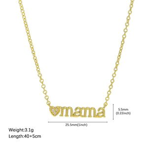 CAIOOCHE Nuova Collana Placcata Oro 18k in Ottone con <span class=keywords><strong>Cuore</strong></span> 'Mama' Regalo per la Festa <span class=keywords><strong>della</strong></span> <span class=keywords><strong>Mamma</strong></span> - Product Image 5