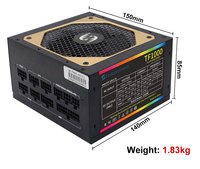 Catu daya komputer PSU 80 Plus 1000W ATX kualitas tinggi untuk Gaming buah