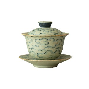 Peint à la main Xiangyun Sancai Design bleu blanc silex rouge sous glaçure bol à thé en céramique Style Vintage Kung Fu ménage <span class=keywords><strong>Gaiwan</strong></span> - Product Image 5