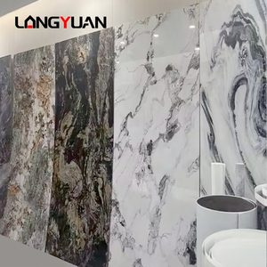1220*2440/2900 mét phong cách hiện đại bằng đá cẩm thạch thay thế SPC trang trí tường Bảng điều khiển Hội Đồng Quản trị PVC nhựa UV tấm đá cẩm thạch - Product Image 1