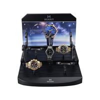 Support de rangement pour montres de luxe personnalisé par l'usine HUAXIN, 15 emplacements, présentoirs à montres en bois avec anneau en C