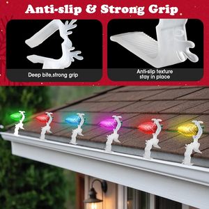 Plastic Weatherproof Holiday String Lights Clips Christmas Light Clips <strong>Gutter</strong> Clips Hanging <strong>Hooks</strong> for C7 C9 C3 Mini String Light - Product Image 4
