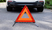 Kit d'avertissement triangulaire de sécurité Panneau triangulaire d'avertissement d'urgence pliable Kit d'urgence pour voiture avec triangle d'avertissement réfléchissant