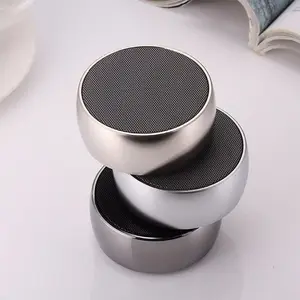 BS01 Premium Metal kabuk Bluetooth hoparlörler yuvarlak müzik hoparlör mini taşınabilir FM mavi diş kablosuz hoparlör