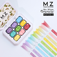 Offres Spéciales à ongles Mazy 14 Series Simple Press Applicant High Pigment Indoorless Pastel No Wipe Pat Pat Gel pour salon de beauté des ongles