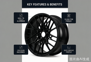 ล้อแม็กซ์ฟอร์จลายตาข่ายแบบหลายก้าน ขอบลึก 5X114.3 5X112 5X120 ขนาด 18-22 นิ้ว สีดำ ขอบเว้า สำหรับรถยนต์หรู - Product Image 3