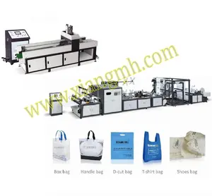 five functions high speed Automatic Multi functional Non Woven Fabrics handle box D cut shoes vest T shirt Bag Making Machine