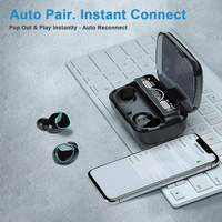 Audífonos Inalámbricos M10 con Sonido Estéreo 5.1, Pantalla Digital Táctil, Resistentes al Agua IPX4, para Deportes y Fitness