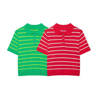 TAOP&ZA 2026 – Nouveau pull tricoté rayé à col et manches courtes pour femme, style preppy rétro, 5755053