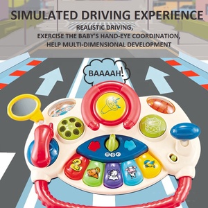 Volante multifuncional educativo KSF para bebé, <span class=keywords><strong>juego</strong></span> <span class=keywords><strong>de</strong></span> coche <span class=keywords><strong>de</strong></span> conducción simulada, iluminación Musical eléctrica, juguetes <span class=keywords><strong>de</strong></span> plástico para niños - Product Image 2