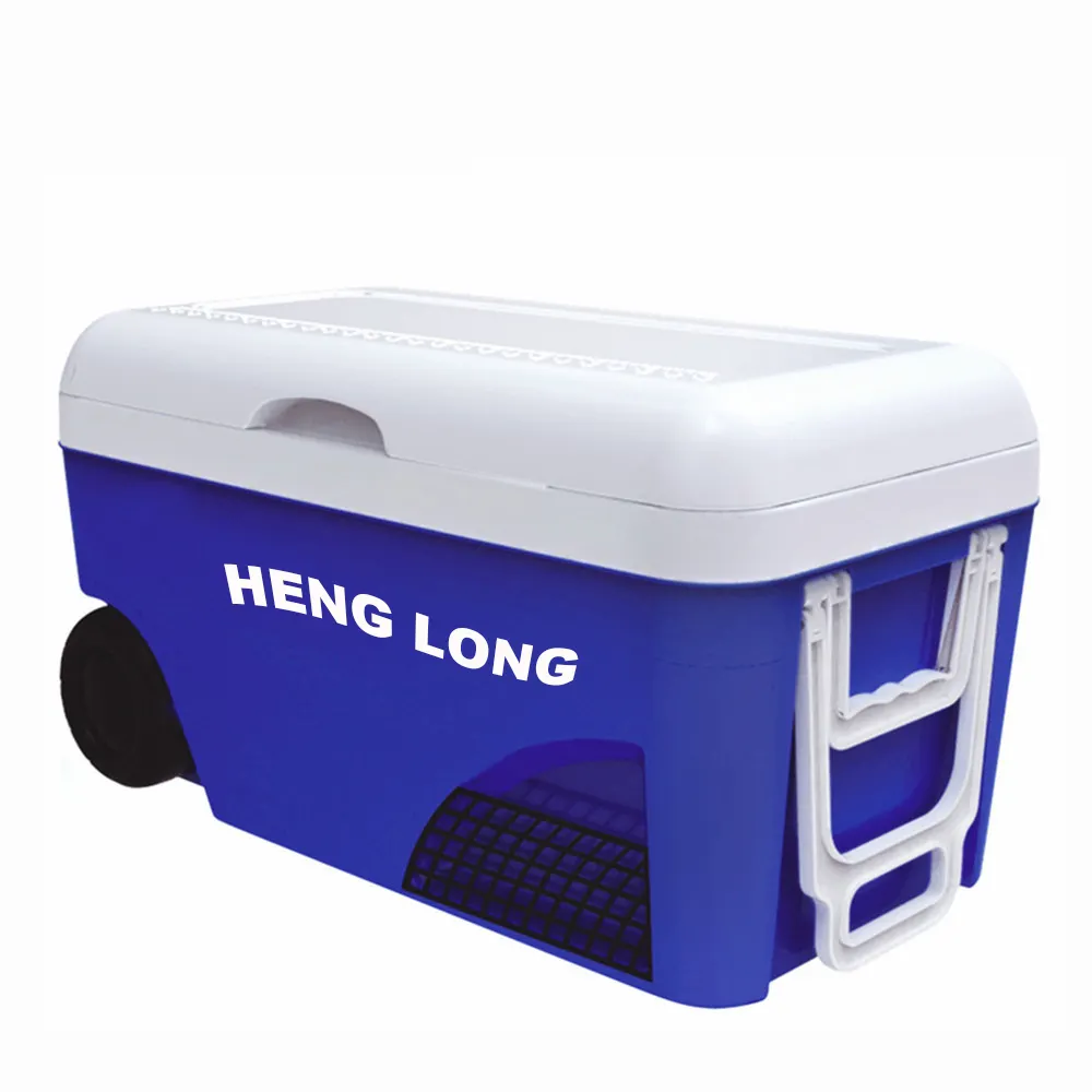 All size cold chain storage outdoor plastic locking big picnic ice cooler box with handle and wheel