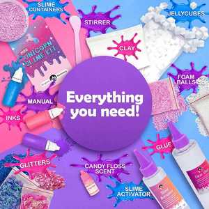Kit de slime licorne en silicone écologique pour enfants, permettant de créer de la pâte à modeler scintillante, de la mousse, des cubes de gelée et de la pâte à modeler créative et amusante - Product Image 4