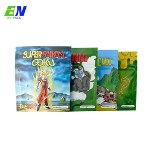 Packaging Customized Printed 3.5g 7g 28g Herb Packaging Smell Child Proof Holographic Bag Mylar Bags With Tear Notch