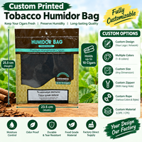 Pochette humidifiée pour cigares 8-15 de haute qualité sac à fermeture éclair refermable Logo personnalisé avec 62% d'humidité sac d'emballage pour cigares Backwood