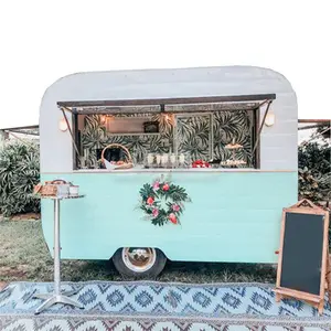 Ice Cream Kiosk Coffee Van Flower Dessert Candy Carts Fast Food Truck Vintage Mobile Bar Food Trailer For Wedding