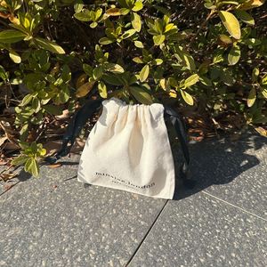 Custom Logo Printed Eco Friendly Organic Muslin Cotton <b>Pouch</b> Promotional Natural Calico Cloth Packaging Canvas <b>Drawstring</b> Bag - Product Image 4