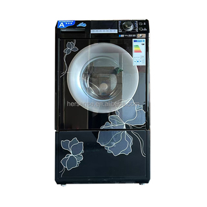 Lavadora de Carga Frontal Negra y Roja de 10 kg, 220 V, 50 Hz, Motor Potente con Centrifugado, Clase A, Lavado Rápido, Uso Doméstico, Automática - Product Image 2