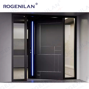 Rogenilan dış döküm alüminyum Pivot kapılar lüks giriş Villa Metal kapı ev giriş güvenlik ana kapı - Product Image 2