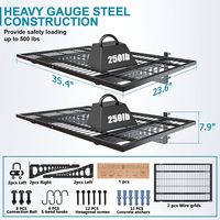JH-Mech Étagères de rangement de garage murales, lot de 2x3 pieds, charges de 500 lb, étagère murale robuste et robuste, étagère de rangement de garage