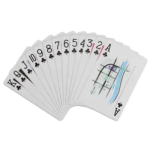 Venta al por mayor de impresión personalizada a granel publicidad Poker papel en blanco de papel jugando a las cartas