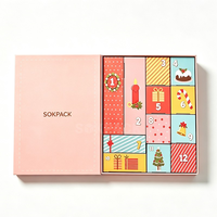 Boîte de calendrier de l'avent personnalisée écologique avec 12 compartiments vides pour desserts de fêtes, emballage cadeau pour bonbons