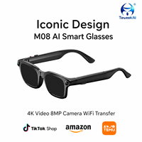 TeWeekAI M08 Smart AI Camera Glasses Selfie Monitor Screen 1080P Video Recording 8MP Photo WiFi Transfer IP65 7 Hours Music