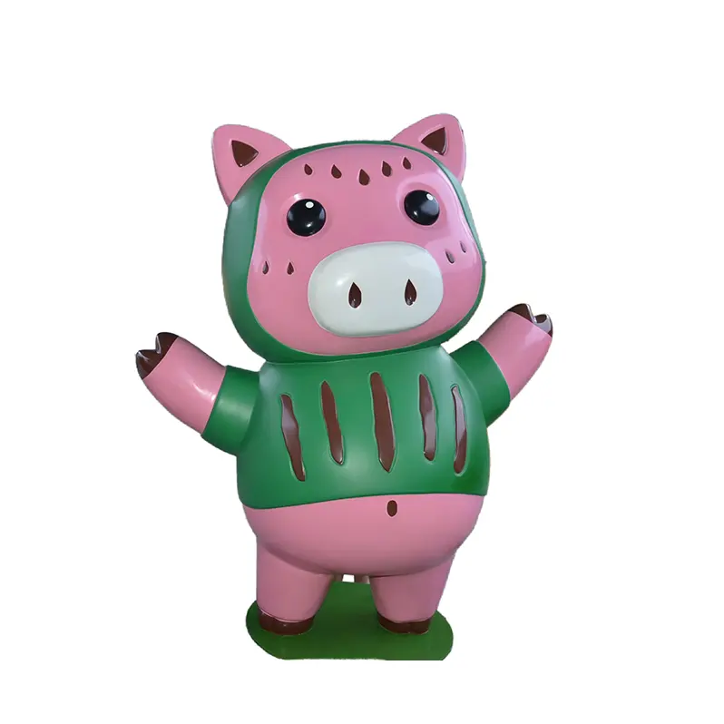 Resin Animal Pig Figurines Cute Piggy Ornament Fairy Garden Tabletop Decorations Courtyard Craft For Home and Balcony