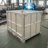 Boîte à palettes en acier robuste, pliable, empilable, facilement déplaçable et économique pour les solutions de stockage industriel
