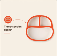 Plateau d'alimentation pour bébé avec ventouse, compartiments divisés, bol de sevrage en silicone, ensemble repas incassable pour bébés de 3 mois