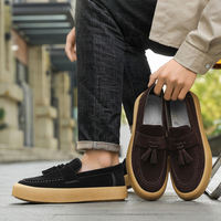 Nouveaux Mocassins Homme Automne Style Britannique Tendance Décontracté à Enfiler Couleur Unie Polyvalents Chaussures Mode Homme