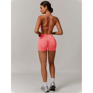 Conjunto Deportivo de 2 Piezas para Mujer: Sujetador Deportivo con Espalda Cruzada y Shorts de Cintura Alta con Efecto Levanta Glúteos para Yoga - Product Image 5
